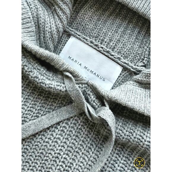 MARIA McMANUS thick cashmere-blend "fisherman rib hoodie" goop sweater $1,050 s - Picture 14 of 16